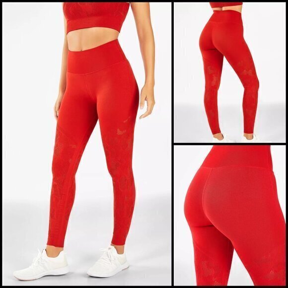 "NWT" Fabletics High-Waisted SculptKnit® Leggings Red- Women's Size XS - Picture 1 of 12